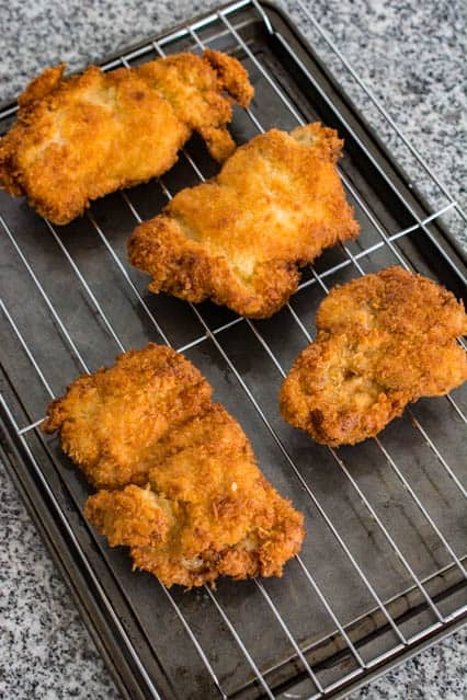 fried chicken katsu on cooking rack