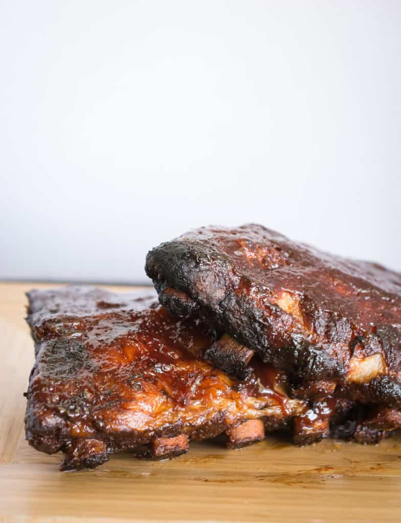 crockpot bbq ribs stack