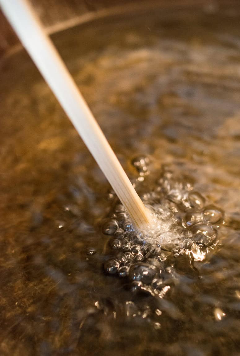 chopstick in oil