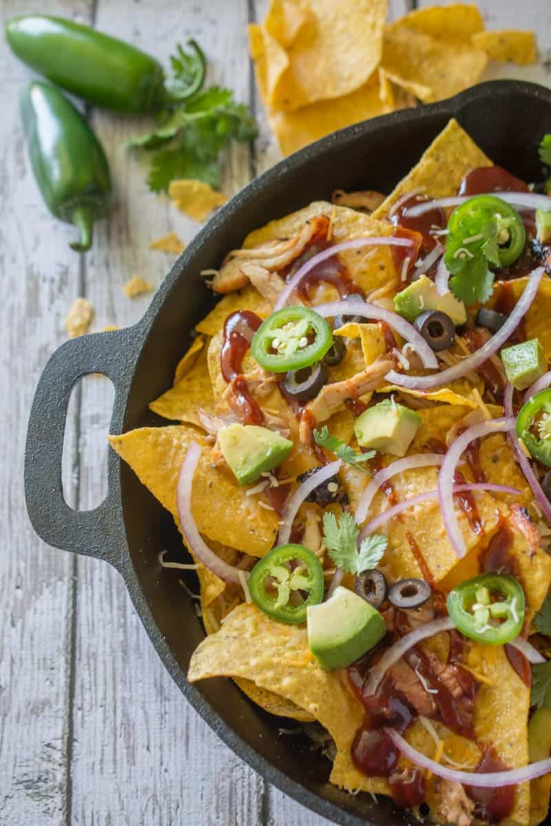 Skillet BBQ Chicken Nachos