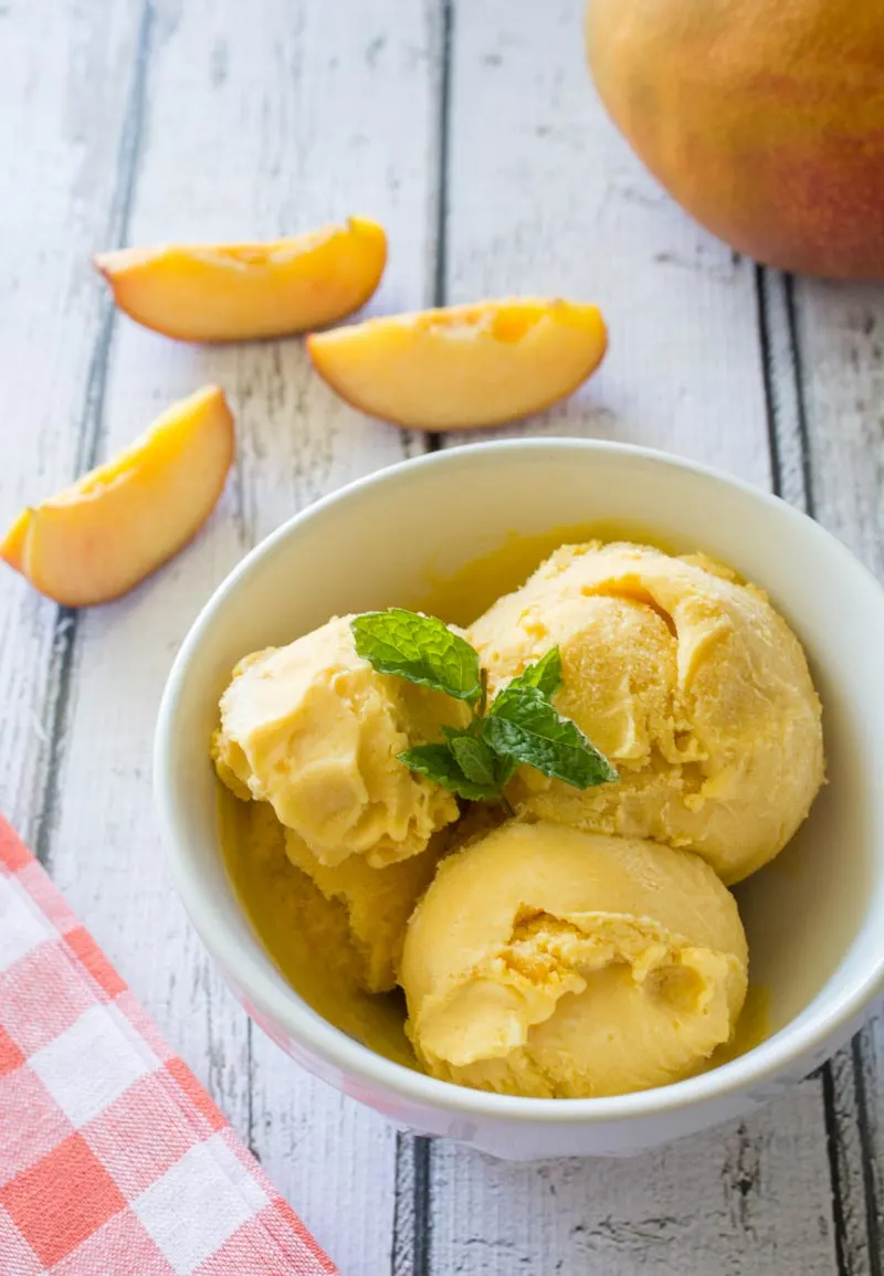 Mango Peach Ice Cream - wokandskillet.com