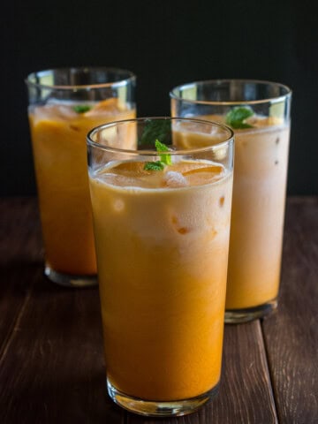 Thai Iced Tea is the perfect refreshing drink for a hot summer day (or anytime)! Sweet, creamy and full of flavor. Pairs exceptionally well with spicy Thai food.