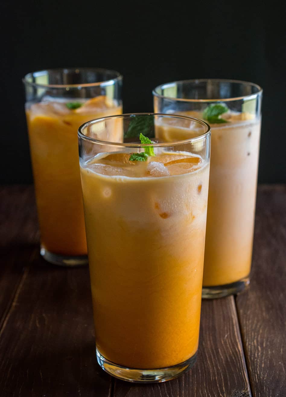 Thai Iced Tea is the perfect refreshing drink for a hot summer day (or anytime)! Sweet, creamy and full of flavor. Pairs exceptionally well with spicy Thai food. 