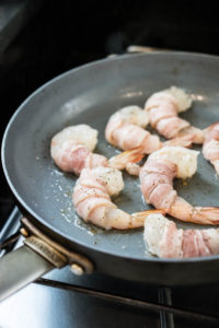 Bacon Wrapped Shrimp with Vegetables - Wok & Skillet