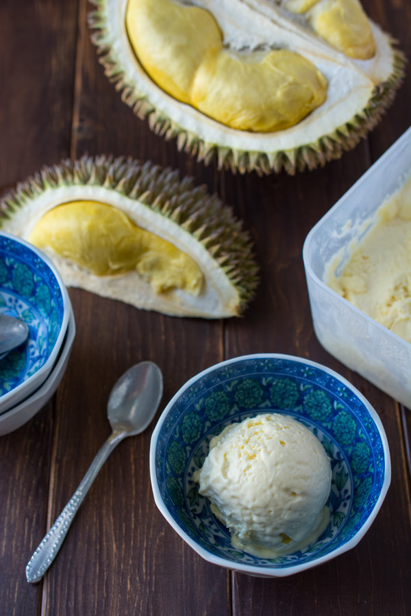 Creamy and delicious Durian Ice Cream. Only 4 ingredients; no ice cream maker needed!