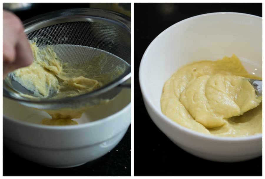 durian pulp through fine mesh