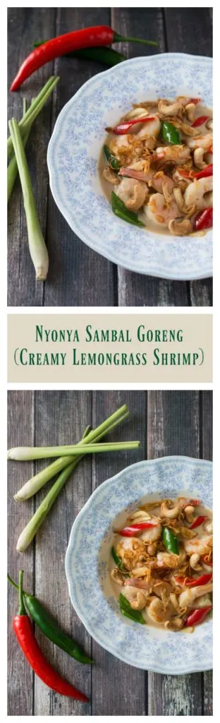 Nyonya Sambal Goreng. Creamy Lemongrass Shrimp