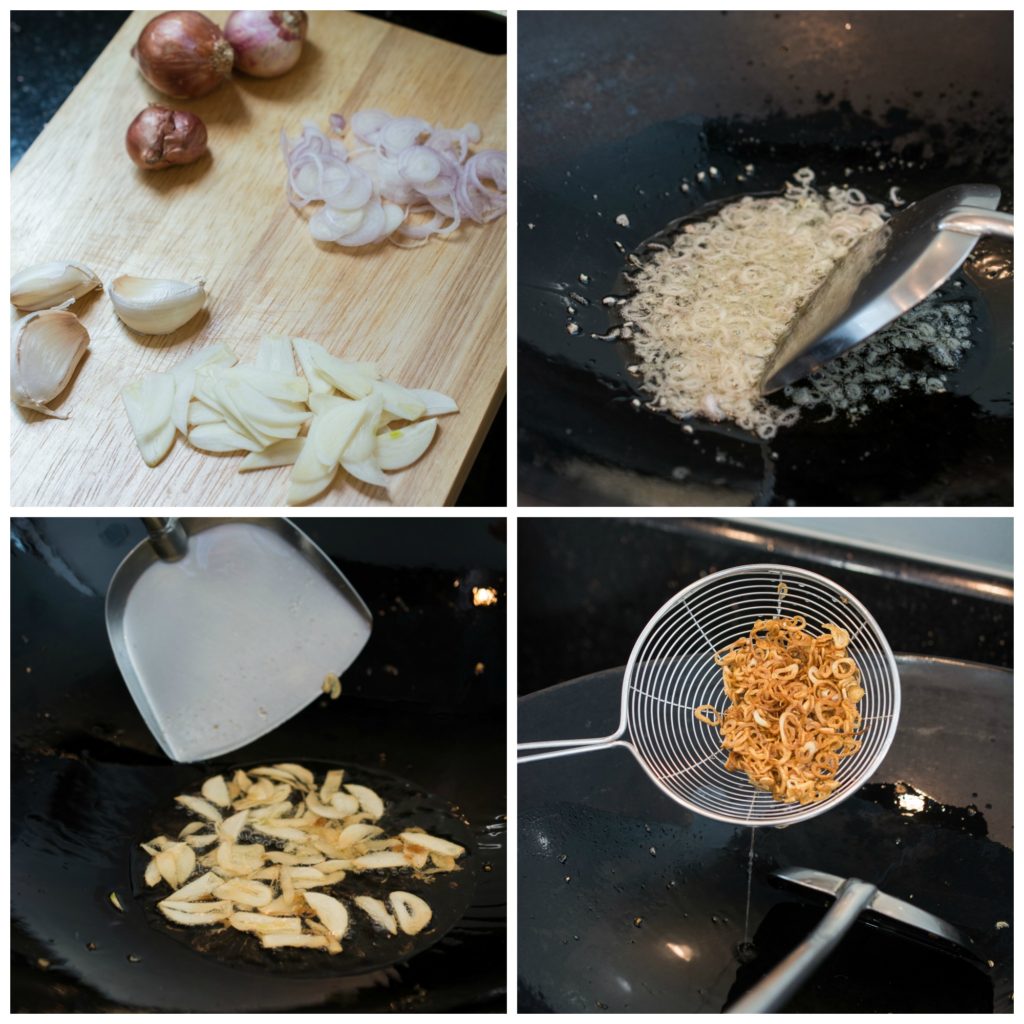 Shallots and garlic for Nyonya Sambal Goreng
