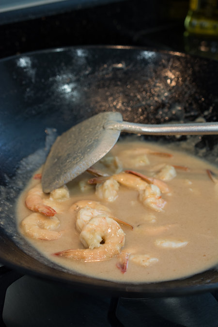 Shrimp and sauce for Nyonya sambal goreng