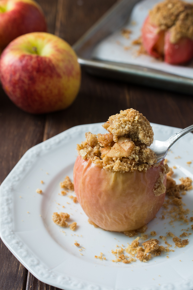 Apple Crisp Baked Apples are a fusion between the classic Apple Crisp and Baked Apple. Warm, tender baked apple topped with a delicious crunchy crisp. Serve with vanilla ice cream for an over-the-top dessert that everyone will love. 