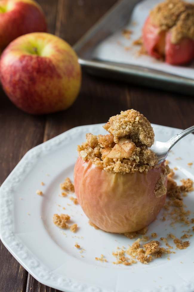 Apple Crisp Baked Apples are a fusion between the classic Apple Crisp and Baked Apple. Warm, tender baked apple topped with a delicious crunchy crisp. Serve with vanilla ice cream for an over-the-top dessert that everyone will love. 