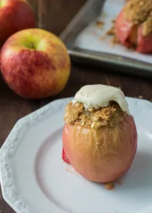 Apple Crisp Baked Apples are a fusion between the classic Apple Crisp and Baked Apple. Warm, tender baked apple topped with a delicious crunchy crisp. Serve with vanilla ice cream for an over-the-top dessert that everyone will love.