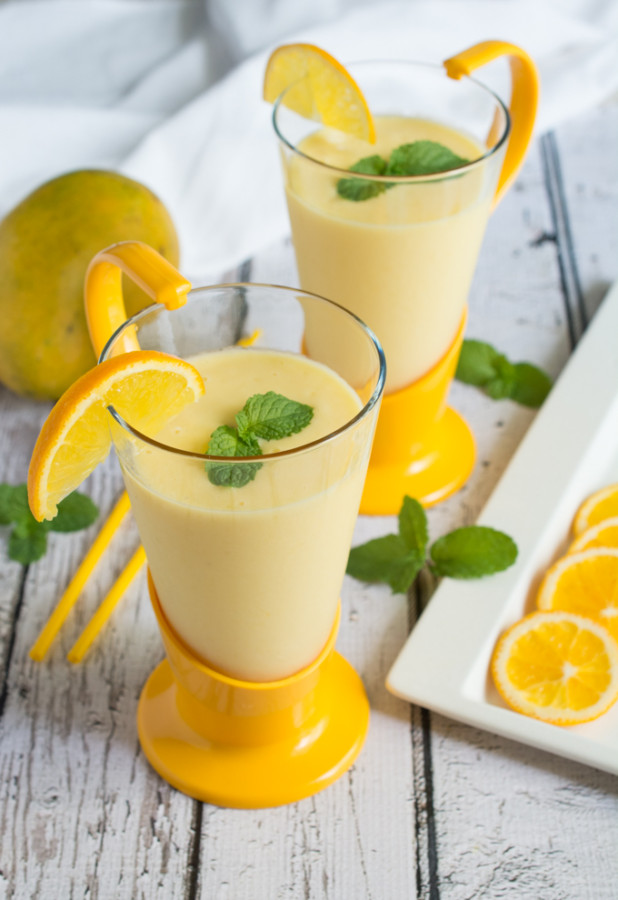 Smooth, refreshing and delicious Mango and Orange Lassi. A smoothie you can enjoy during any season, and pairs exceptionally well with spicy dishes. 
