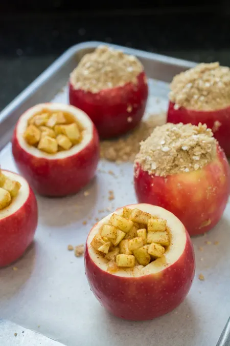 Apple Crisp Baked Apples are a fusion between the classic Apple Crisp and Baked Apple. Warm, tender baked apple topped with a delicious crunchy crisp. Serve with vanilla ice cream for an over-the-top dessert that everyone will love. 