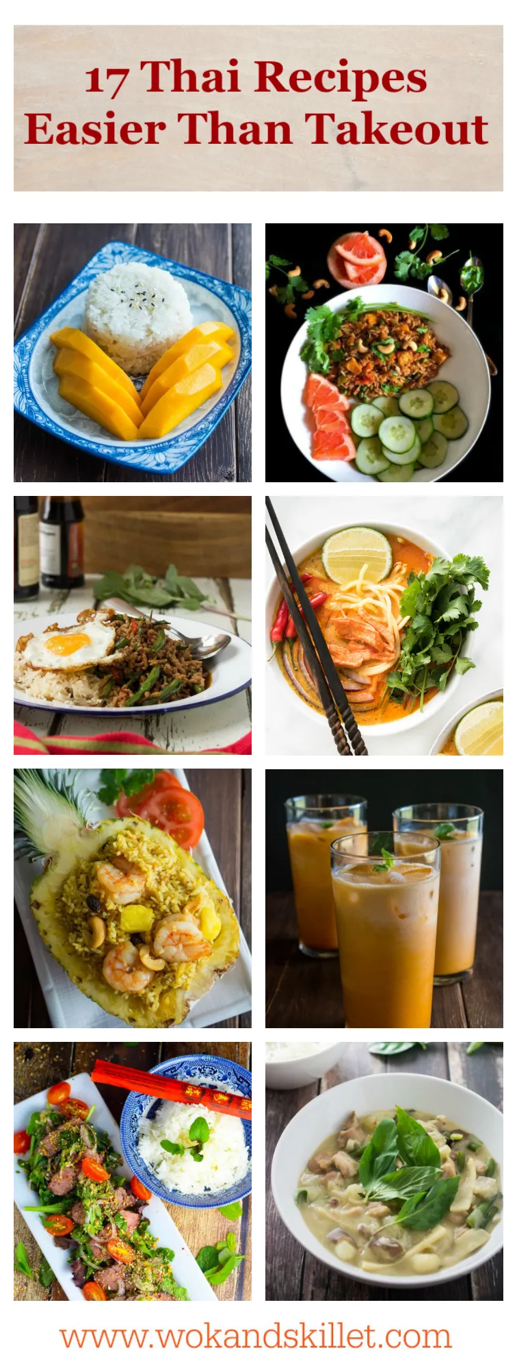 17 Easy Thai Recipes That Will Make You Re-think Takeout! A round-up of delicious and super-easy Thai food recipes you can make for dinner tonight! 