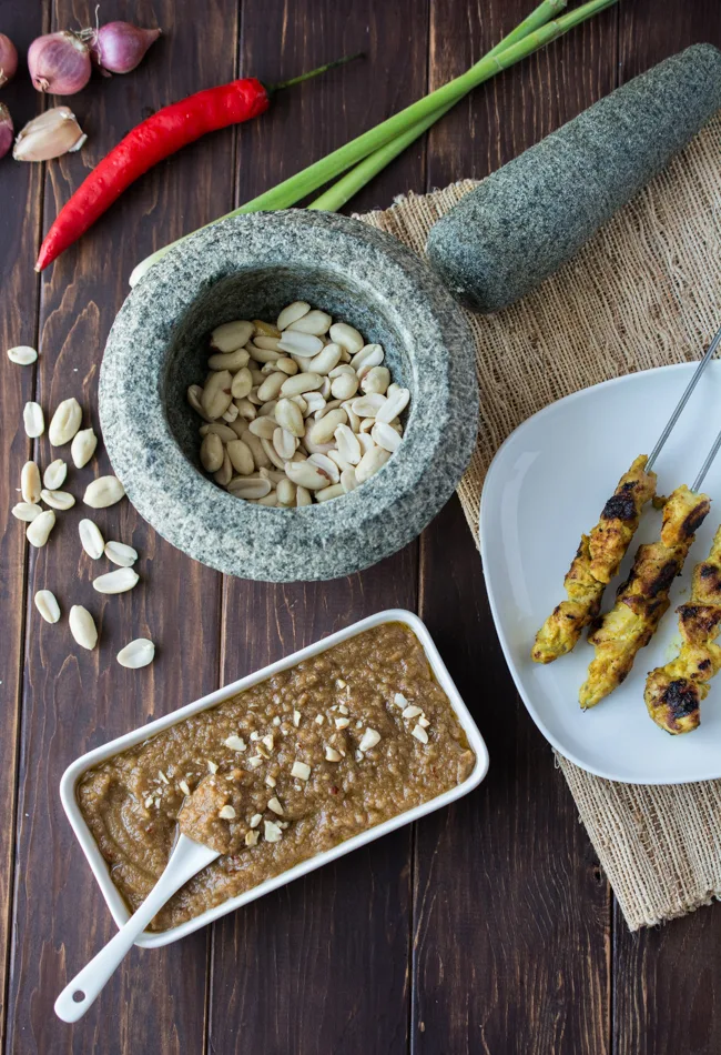 A spicy peanut sauce that pairs with Malaysian style satay. 