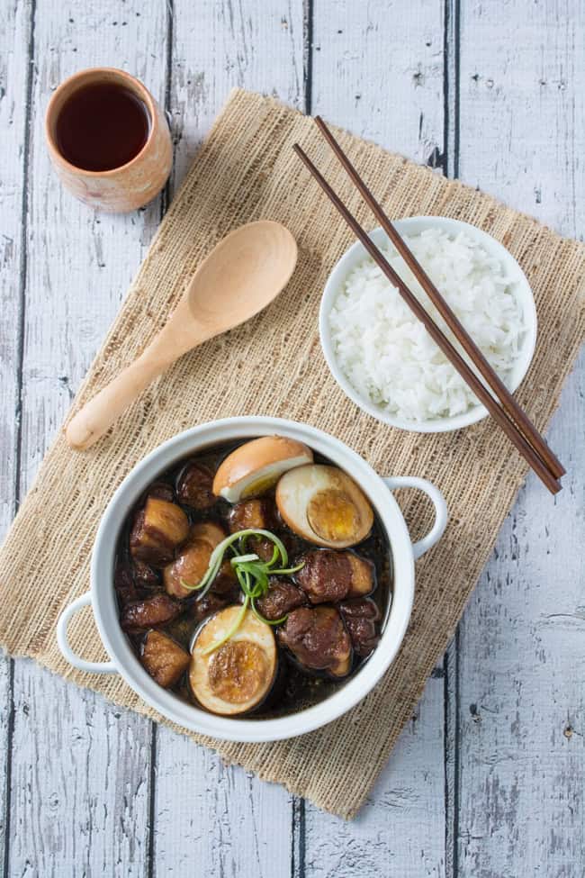 Tau Eu Bak (Pork Belly Braised In Soy Sauce) is a popular and well-loved dish among the Malaysian Chinese community. Tender pork belly slowly braised in a light soy sauce broth with a hint of garlic. 