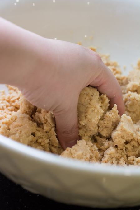 Kneading peanut mixture for Peanut Cookies