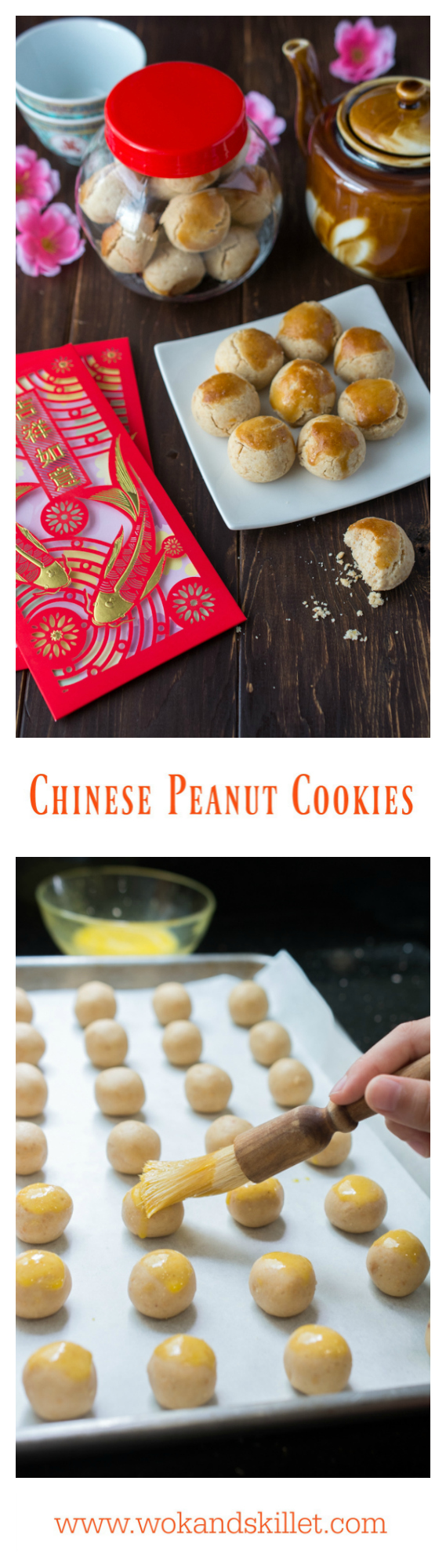 These traditional Chinese Peanut Cookies are sweet morsels of peanutty goodness that crumble and melt in your mouth. This popular Chinese New Year treat is so easy to make and irresistibly delicious.
