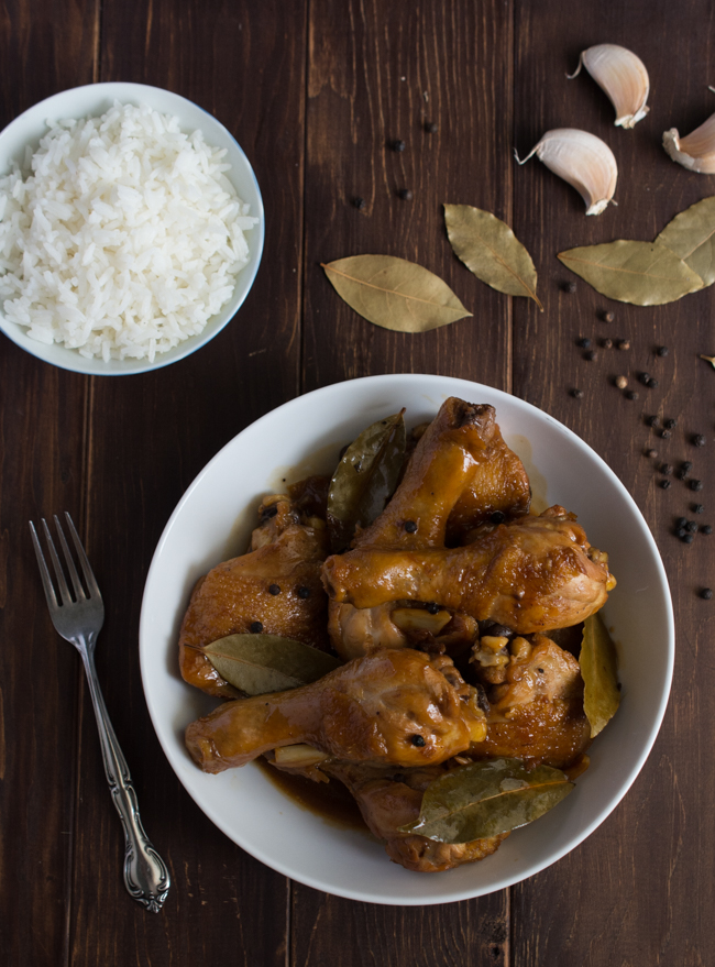 Chicken Adobo is a Filipino classic that has been dubbed the unofficial dish of the Philippines. A simple blend of soy sauce, garlic, vinegar with bay leaves and whole peppercorns yields one of the most incredible sauces you have ever tasted.