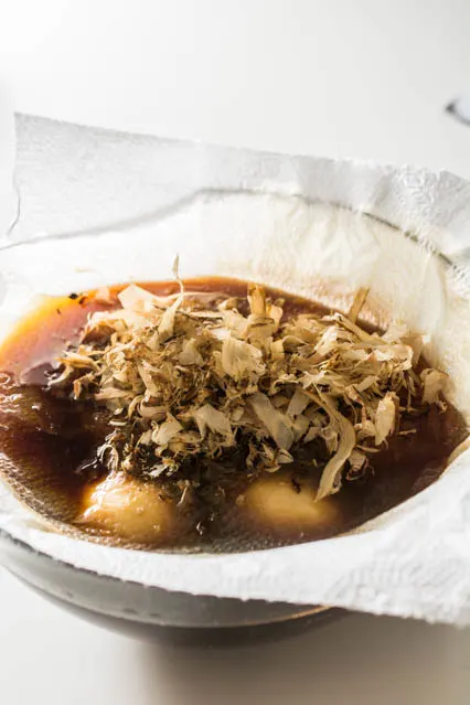 Half-Boiled Ajitama (Seasoned Ramen Eggs) have slightly firm egg whites and luscious custard-like yolks. The sweet soy seasoning gives them unbelievable flavor. Famously used as a topping for ramen but can be enjoyed as a snack anytime.