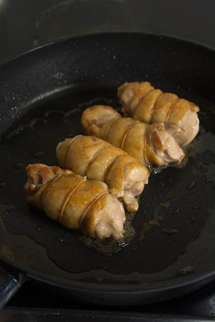 Chicken Chashu is a spin on the popular Pork Belly Chashu ramen topping. Rolled chicken thighs are pan-fried, braised in a sweet soy sauce, then left to marinade to soak in the delicious seasoning. 