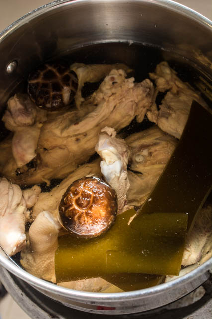 A good broth such as this Basic Clear Chicken Soup paired with a good tare sets the foundation for a great bowl of ramen. 