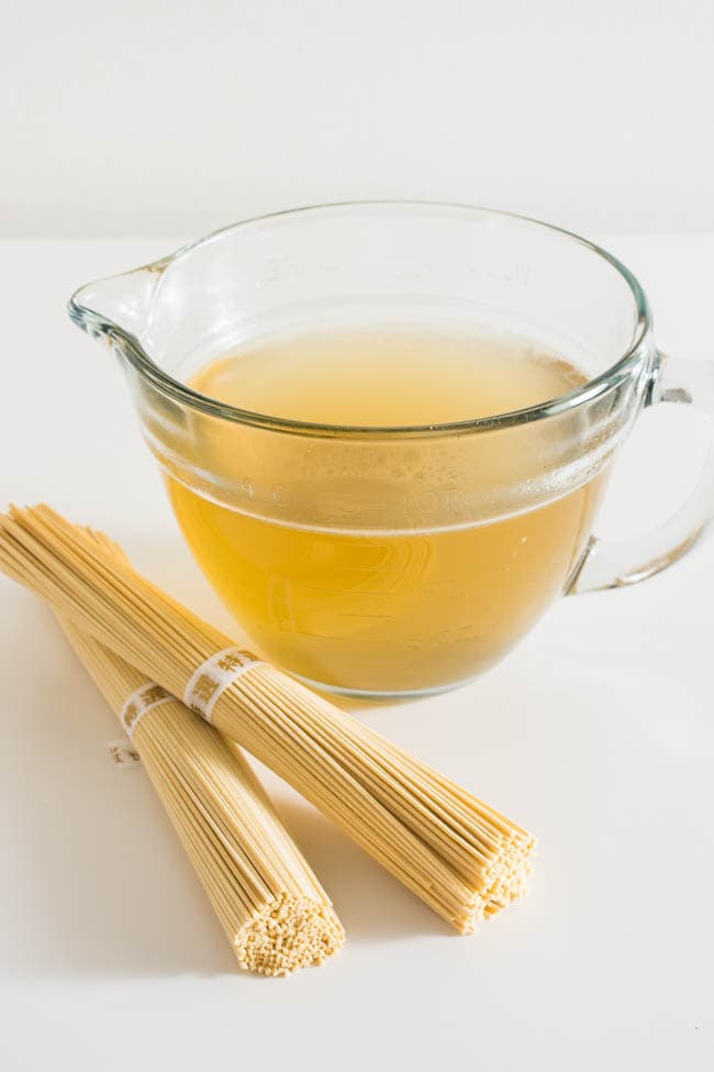 A good broth such as this Basic Clear Chicken Soup paired with a good tare sets the foundation for a great bowl of ramen. 