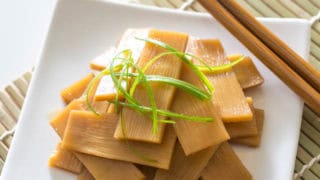 Menma is a classic Japanese ramen topping but can also be enjoyed as a snack. Slightly crunchy and extremely flavorful.