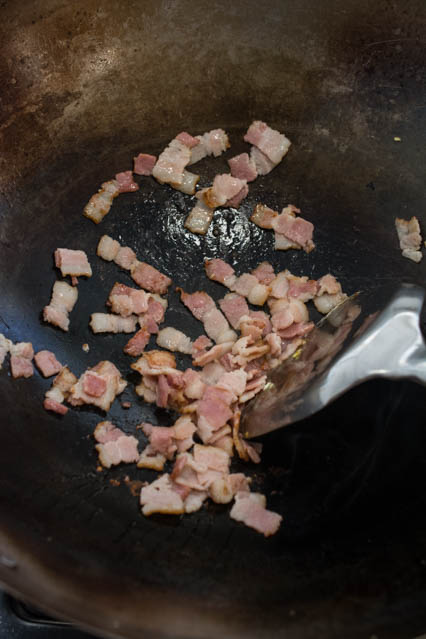 bacon in a wok