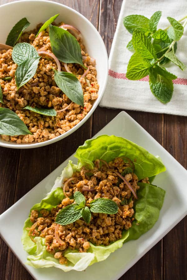 Thai Larb in lettuce 