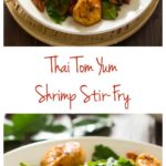 thai tom yum shrimp stir fry