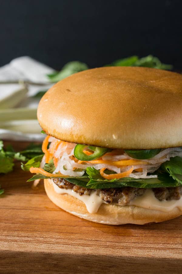 vietnamese lemongrass bahn mi burger