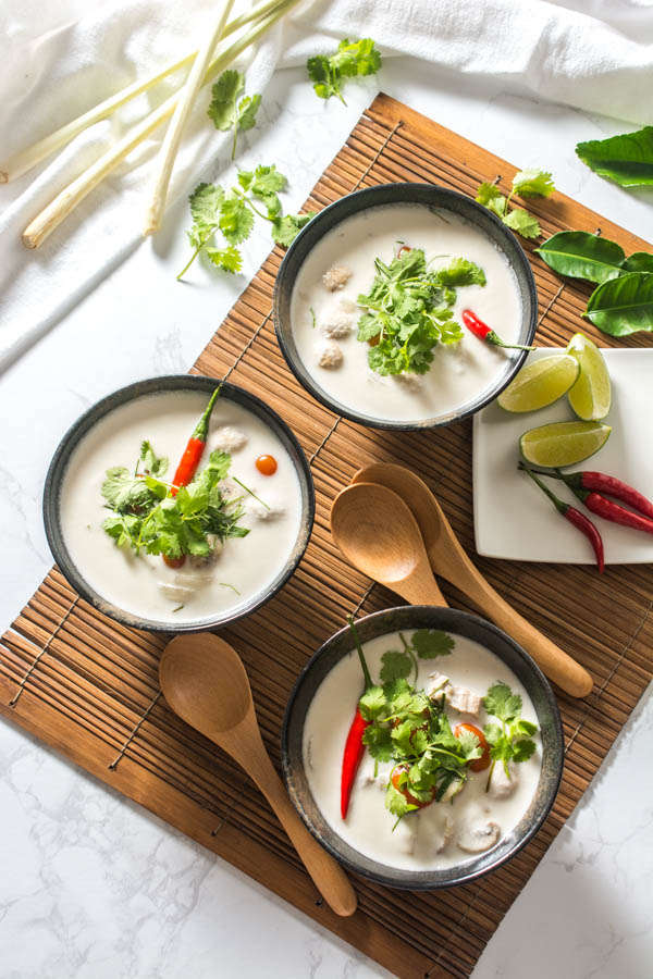 tom kha gai thai coconut chicken soup