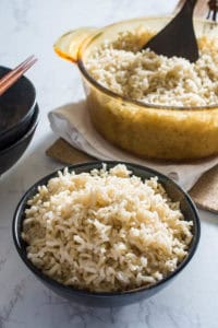 brown rice in a bowl