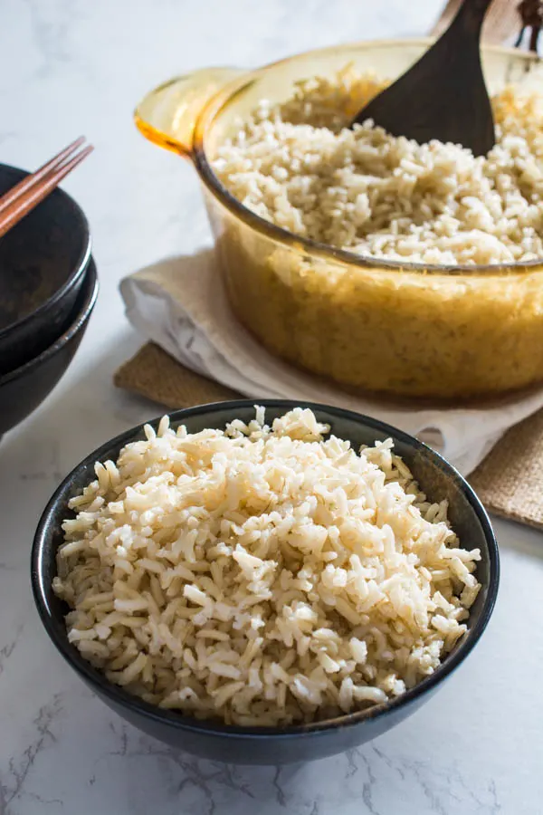 brown rice in a bowl