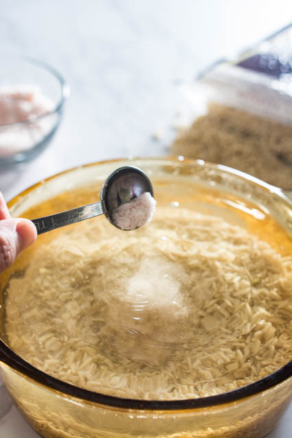 adding salt to brown rice