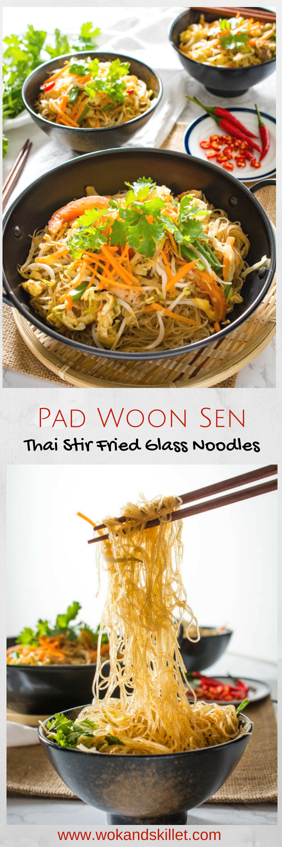 Pad Woon Sen (Thai Stir Fried Glass Noodles) Wok & Skillet