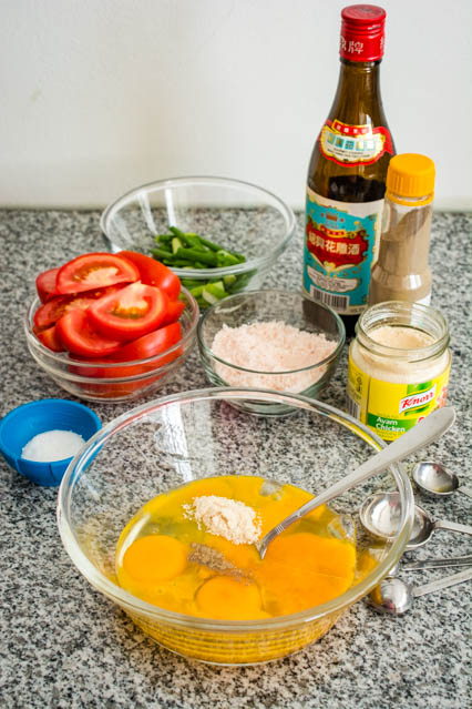 ingredients for chinese egg and tomato