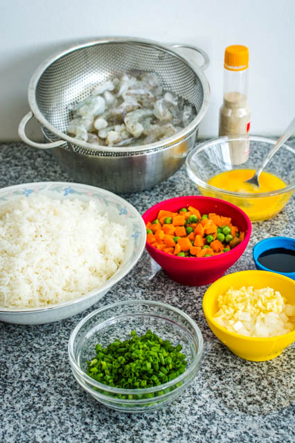 ingredients for shrimp fried rice
