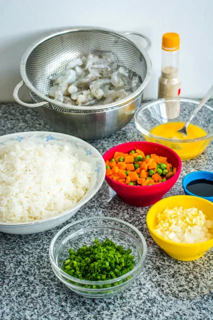 ingredients for shrimp fried rice