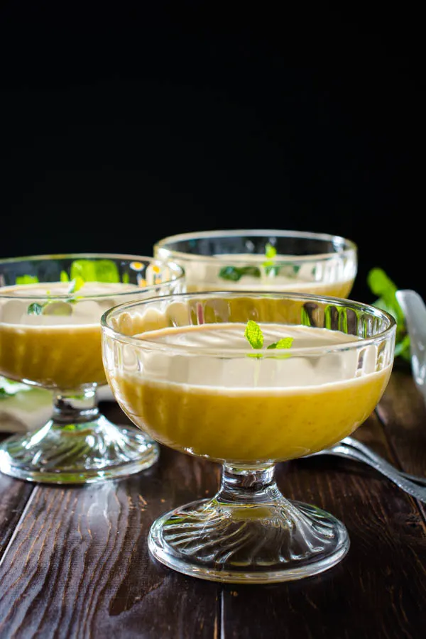 chinese mango pudding close up