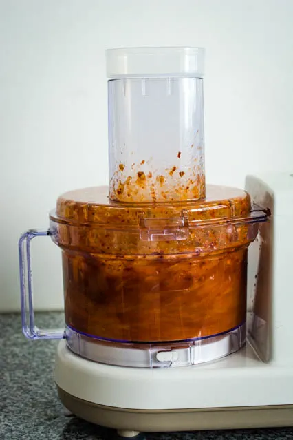 nasi lemak sambal puree in food processor