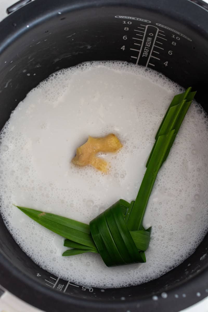 nasi lemak in rice cooker