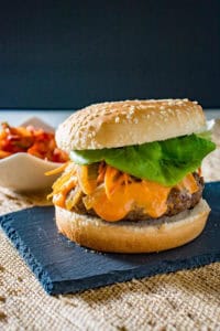 Korean Bulgogi Burger with Gochujang Mayo