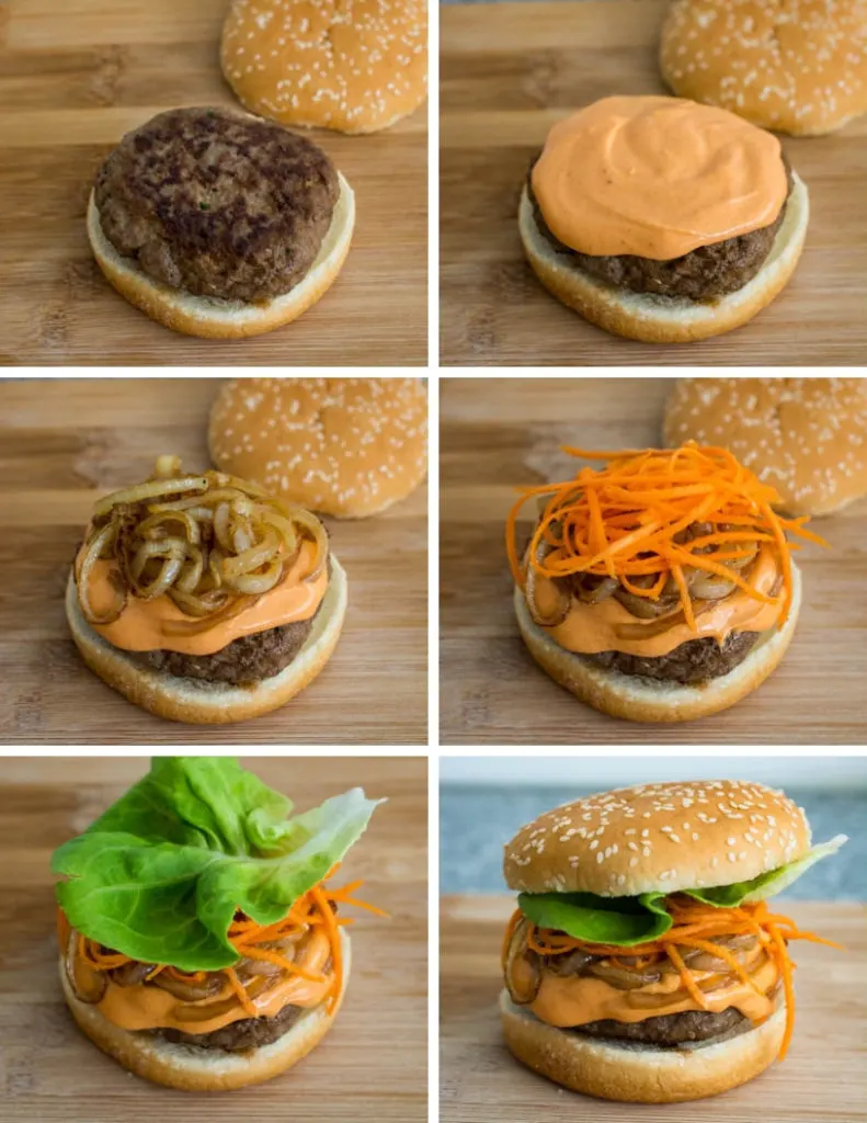 korean bulgogi burger collage