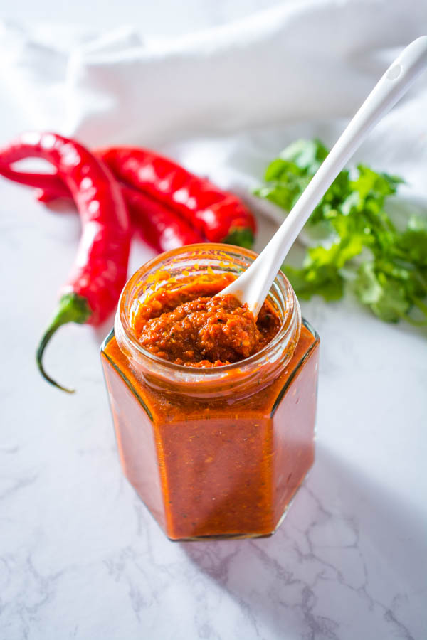 thai red curry paste in a jar