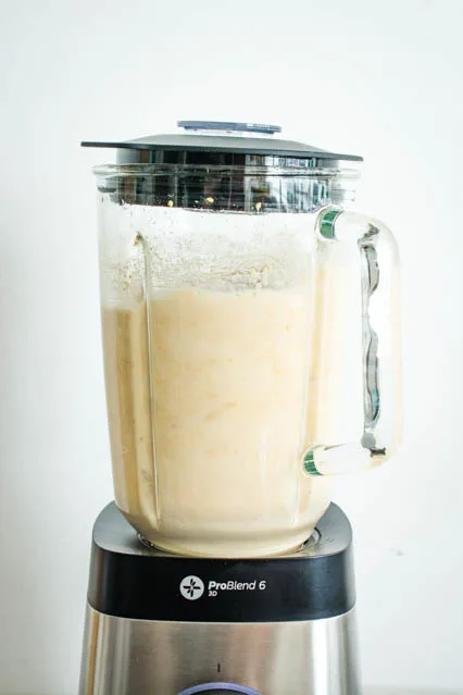 blending sweet peanut cream to a paste