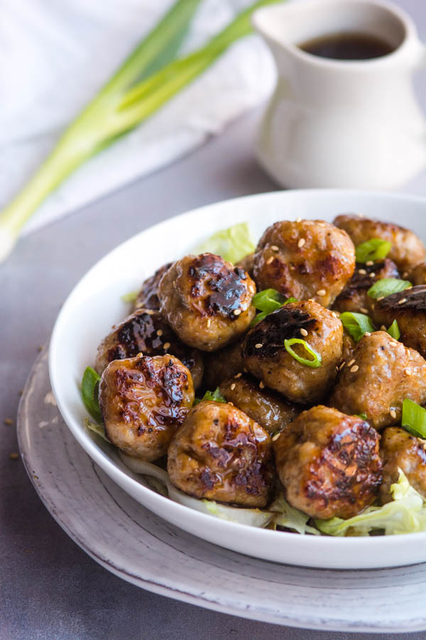 Chinese BBQ Meatballs closeup