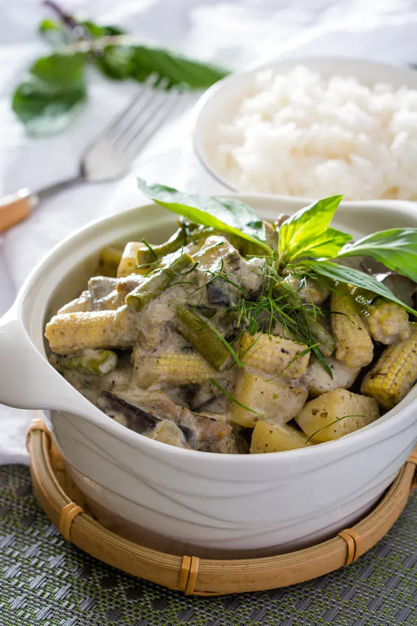 thai green curry closeup